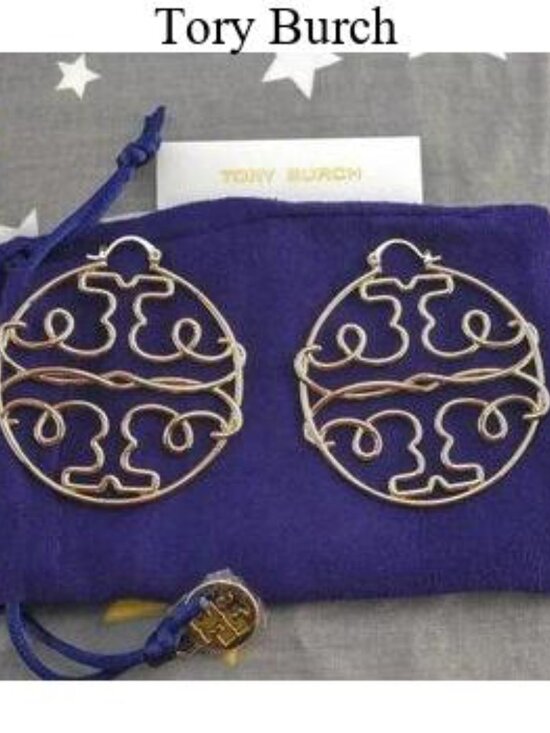 AUTH BNWT TORY BURCH TWISTED MILLER TORY GOLD HOOP | eBay Tory Burch Twisted Miller Hoop Earrings in Tory Gold - BRAND NEW